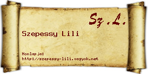 Szepessy Lili névjegykártya
